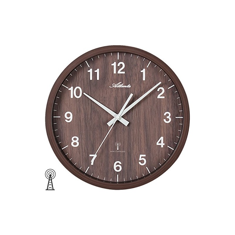Atlanta Uhren 4438/20 Funk wall clock 300mm Nussbaum