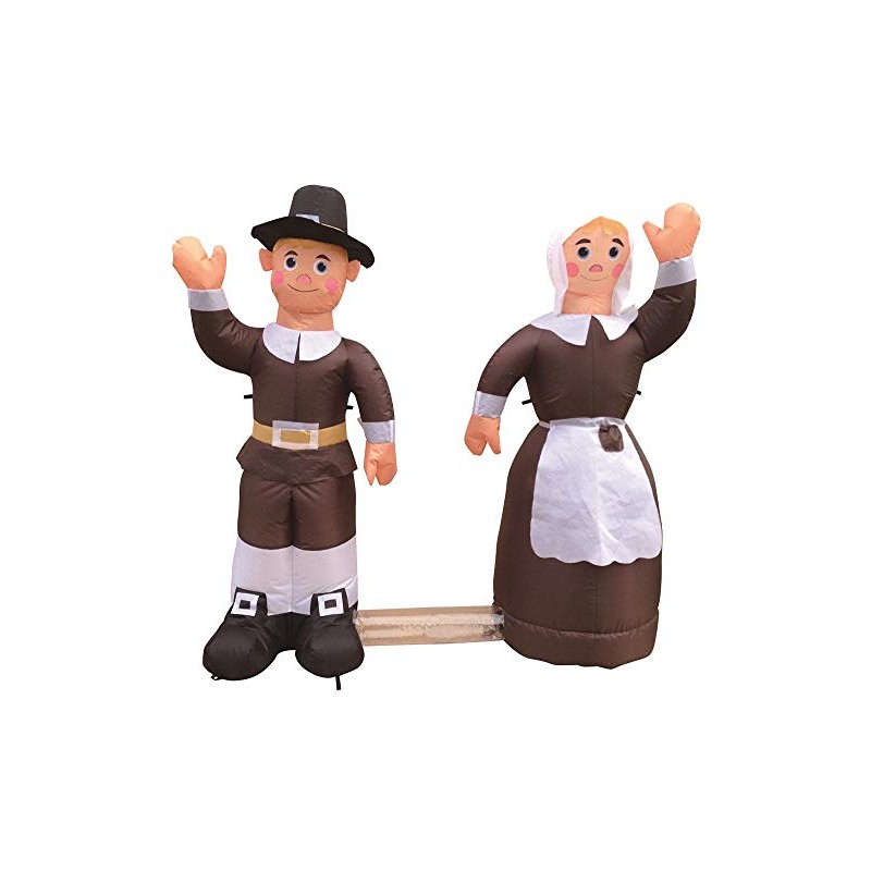 Air Blown Inflatable 4' Thanksgiving Pilgrim Amish Man and Woman
