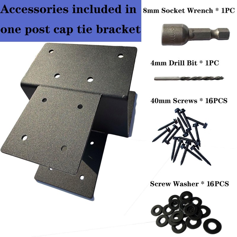 2pc 6x6 Heavy Duty Post Cap Tie Brackets Galvanized Steels