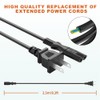 8.2FT 2 Prong AC Power Cord Cable for Under Desk
