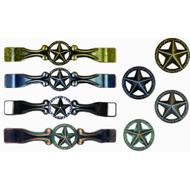 Star with Barbwire Drawer Cabinet Handle Copper Patina