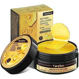 60 Pcs 24K Gold Under Eye Parches, 30 Pares Undereye Mask For Dark Circles Puffy Eyes Treatment, Almohadillas de Gel de Colágeno Hidratantes para