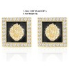 Hip Hop Square Lion Head Crystal Stud Earrings for Women