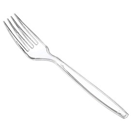 50 Clear Plastic Forks Strong Heavy Duty (Washable & Reusable)