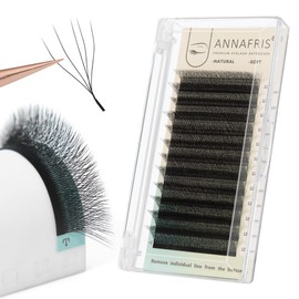 ANNAFRIS 5D Premade Fan W Shape Eyelash Extensions 0.07 L Curl 8-15mm Mix Volume Self Fanning False Lashes Makeup Supplies Professional Use Lash Extension(0.07 L, 8-15mm Mix)