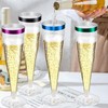 Bgtecho 100 Pack Plastic Champagne Flutes, 4.5 Oz Clear with