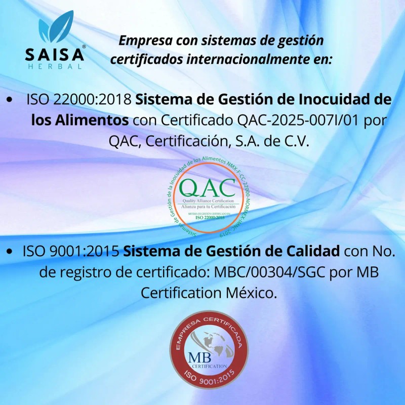 Pasiflora 100 Pura 120 Cápsulas Suplemento Alimenticio Saisa Herbal