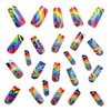 MIXFOSAHN Press on Nails Medium Sqaure Fake Nails Colorful Black