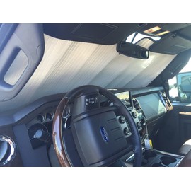 HeatShield, The Original Windshield Sun Shade, Custom-Fit for Ford F-450 Super Duty Truck (Extended Cab) 2008-2016, Silver Series