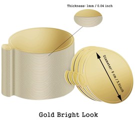 Cameste 3.5-Inch Mini Cake Boards, 100 Pcs Gold Cupcake Liners, Mini Dessert Plates for Kitchen Baking, Caking & Pizza (3.5-Inch)