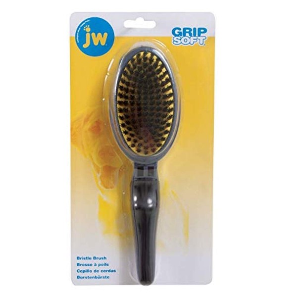 JW Pet Company GripSoft Bristle Brush Dog Brush, Black, One