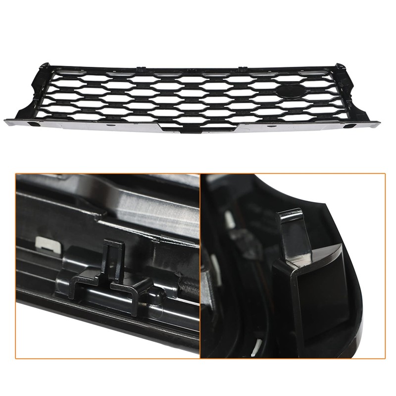 Front Bumper Upper Grille Black Chrome Replacement for Range Rover