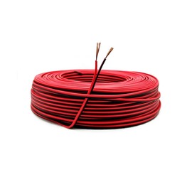 22AWG Electrical Wire, 0.33 mm² Tinned Copper Wire, 2-Core PVC Cable for LED Strip Plug (30 Metres Black + 30 Metres Red)