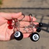 Agamino 8 Ball Keychain, Cherry Keychain with Stars, Funny Eight