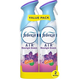 Febreze Odor-Fighting Air Freshener, with Gain Scent, Moonlight Breeze, Pack of 2, 8.8 fl oz each