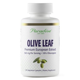 Paradise Herbs Olive Leaf Extract from Spanish Andalusian Olive Trees, Super Potent, Ultra Pure, Non-GMO, Vegan, Gluten Free, 120 Vegetarian Capsules