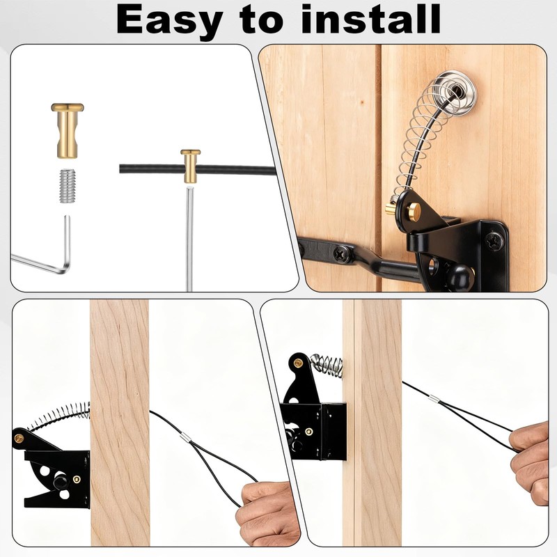 3 Sets Gate Latch Cable Pull, Black Gate Latch Pull