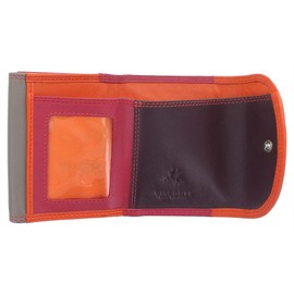 Visconti Rainbow Collection Small RFID and Tap and Go RB126 Leather Wallet - Orange/Multicoloured - RB126, Orange / Multicoloured, rfid wallet