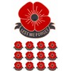 Tichso 12/25/50/100 pieces Memorial Day Poppy Flower Brooch Pins for