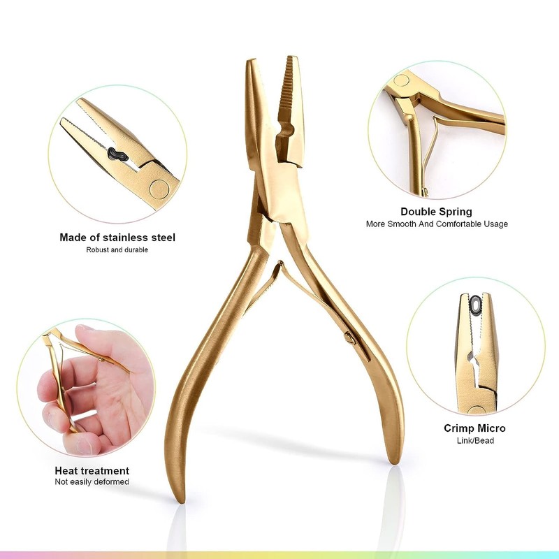 GlamorDove Hair Extension Pliers Kit Microlink Pliers for Extensions Hair