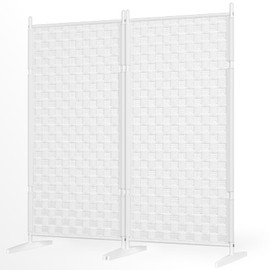 2 Panel Room Divider for Room Separation - White Wall Dividers for Rooms Small Folding Privacy Screens Indoor Partitions and Deviders Freestanding Portable Changing Separtion Space Partition Screen
