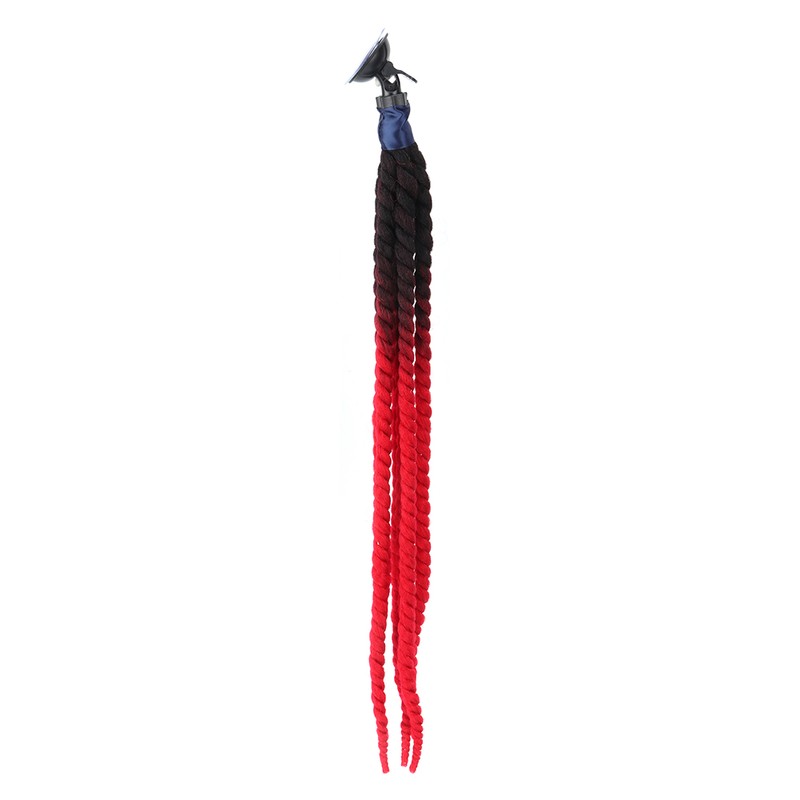 27.6in Motorcycle Helmet Hair Ponytail Braids Detachable Pigtails with Suction