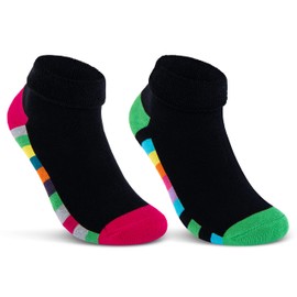Sockenkauf24 2, 4, 6 pair of ladies thermo socks, inner terry cloth, colourful, striped ladies socks, 12790 - 35-38