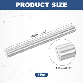 sourcing map 2Pcs Round Steel Rods, 10mm x 100mm SKD11 Steel Solid Lathe Bar Stock Tool for Shaft Gear Drill Lathes Boring Machine