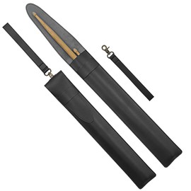 Musiin black pu leather drum stick cover, drum stick storage bag, jazz drum stick bag, musical instrument accessories (two-pack)