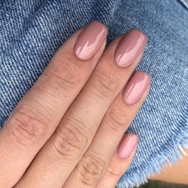 modelones 32Pcs Rosa Melocotón Presione En Las Uñas, Actualización de Uñas Postizas Cuadradas Cortas, Kit de Uñas Reutilizables Con Pegamento de Uñas 