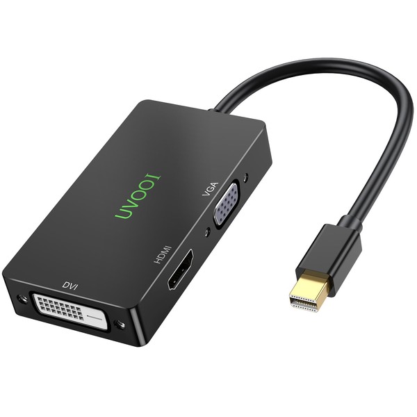 UVOOI 4K Mini DisplayPort to HDMI DVI VGA Adapter, 3-in-1