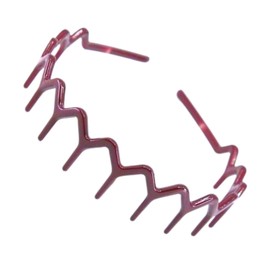 Topkids Accessories Zig Zag Shark Tooth Head Band Teeth Hair Band Alice Band Comb Headband Zigzag Hairband Wavy Grip Wave Gripper Saw Toothed Aliceband (Maroon 3cm Teeth)