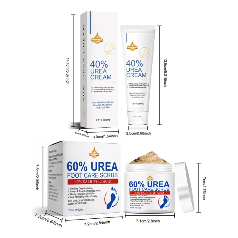 Set Crema Y Exfoliante Para Pies Con Urea 40% Y