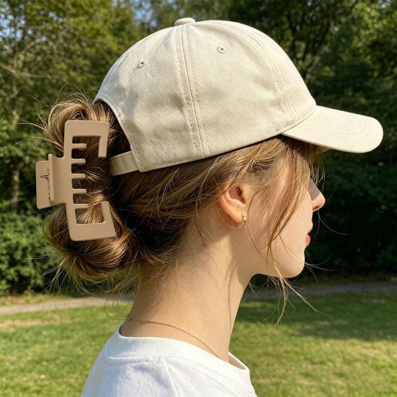 6 Pcs Trucker Hat Hair Clips for Women，Hat-Friendly Claw Clips
