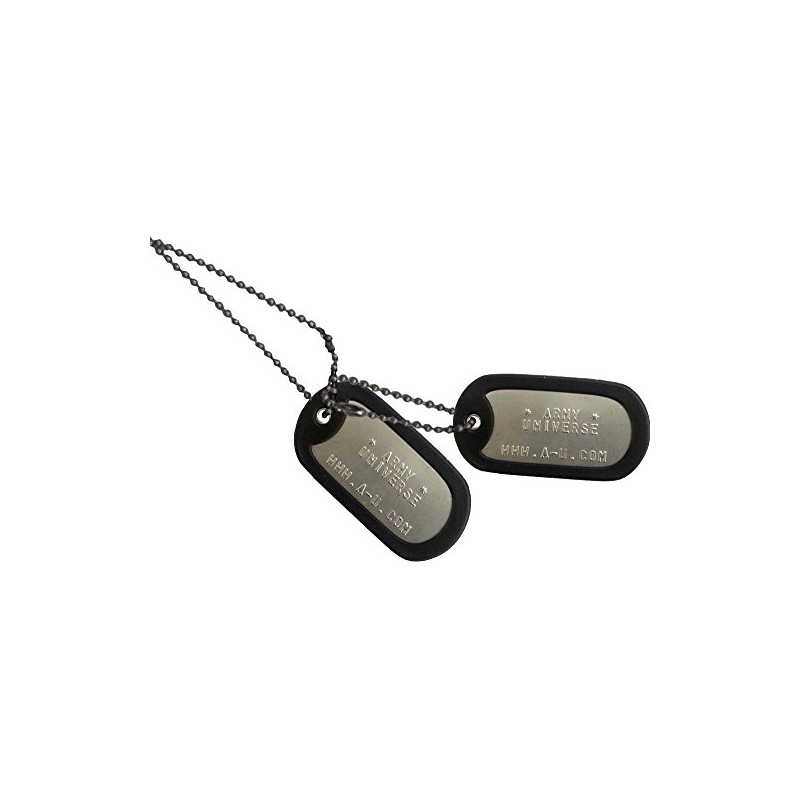 Matte Stainless Steel US Military Dog Tag Set - Black