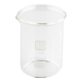 Restaurantware RW Lab 50 ML Glass Beakers 10 Dishwasher Safe Cocktail Mixing Glasses - Chemistry-Inspired Scratch Resistant Clear Glass Cocktail Beakers For Cocktails Appetizers Desserts