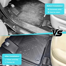 GXARTS TPE Front & Rear Floor Mats Liner Compatible with Toyota Yaris iA 2017-2018，Scion iA 2016，Yaris 2019-2020，Yaris Hatchback 2020 All Weather Non-Slip Waterproof Floor Liners