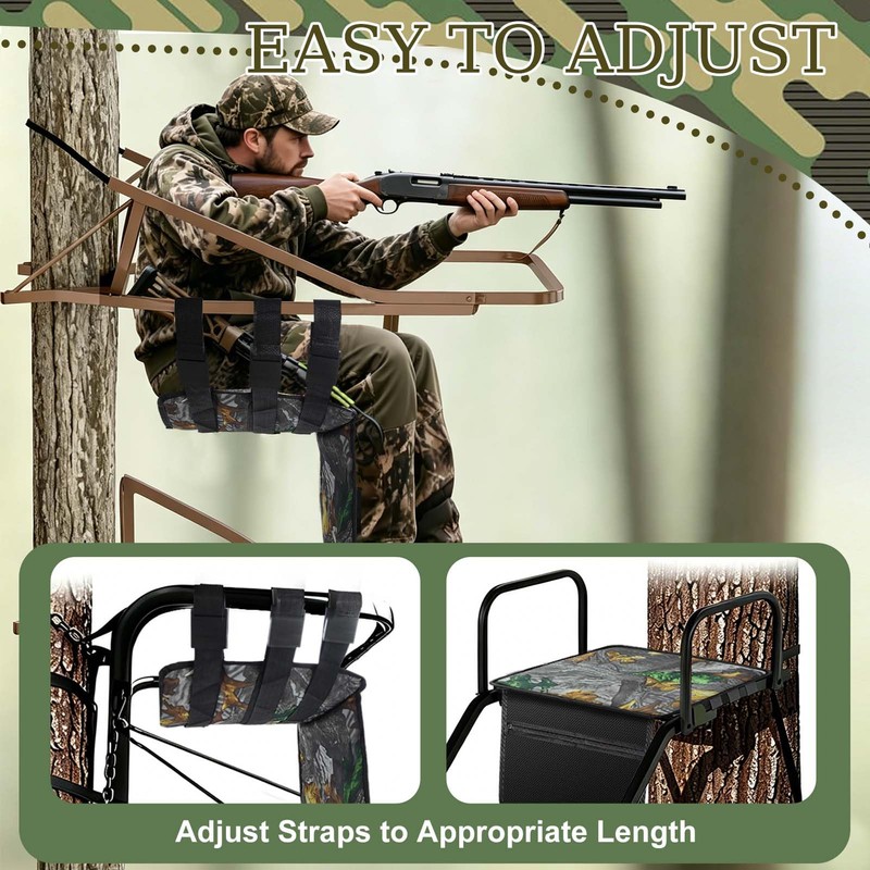 Tree Stand Seat Replacement with Storage Pocket 16.5*13inch Universal Replacement