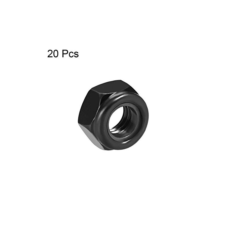 uxcell Hex Lock Nuts - M8 x 1.25mm Carbon Steel