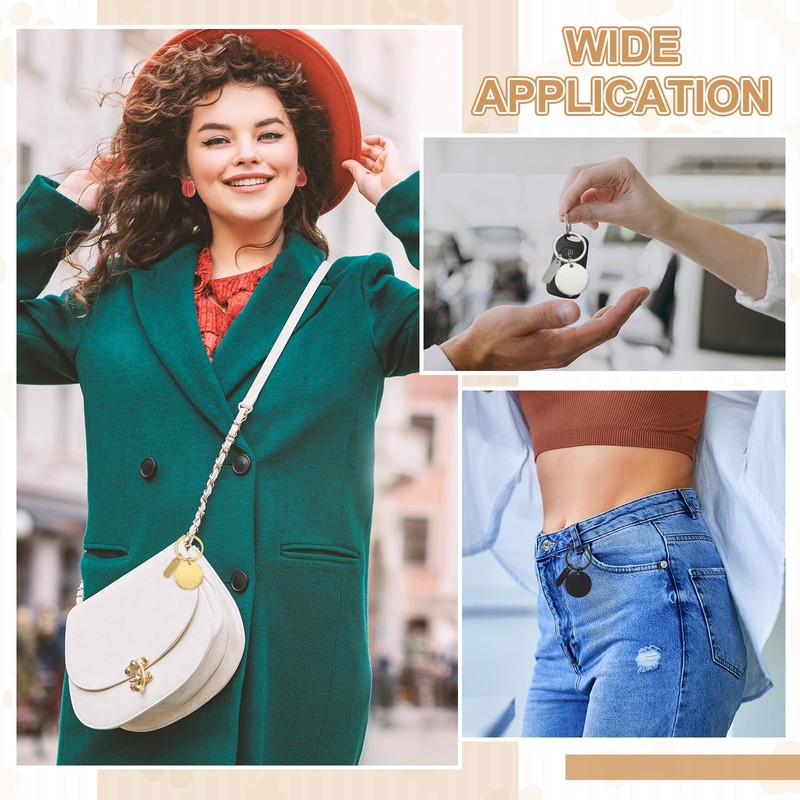 [PATIKIL] ステンレス製エングレービングキーチェーン空白 30個 メタルレザー刻印可能なスタンピング空白キーリングタグ DIYキーチェーン クラフト 黒トーン（ラウンド）