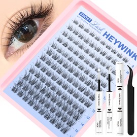 Kit de extensiones de pestañas Venus cortas de 8-14 mm con curvatura D, naturales y tenues, para hacer tú mismo. Extensiones de pestañas naturales, finas e invisibles (kit Venus corto).