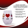 "Peace Love Wine" Stemless Wine Glass | Funny Novelty Drinkware