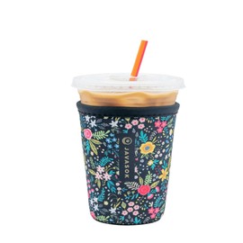 Sok It Java Sok Iced Coffee & Cold Soda Insulated Neoprene Cup Sleeve (English Garden Picnic, Small: 16-20oz)
