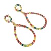 Crystal Teardrop Earrings Post Oval Dangle Earrings Door Knocker Multi Color Crystals 2.25 inches Long