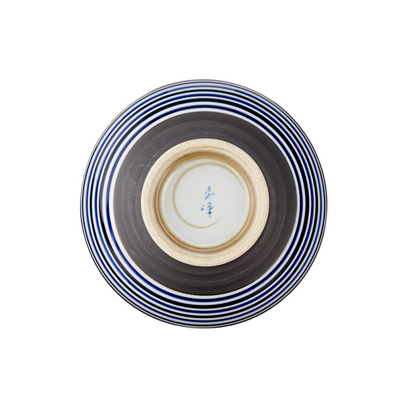 Rice Bowl Fashionable 有田焼 Black Winding Line Extra Large Bowl