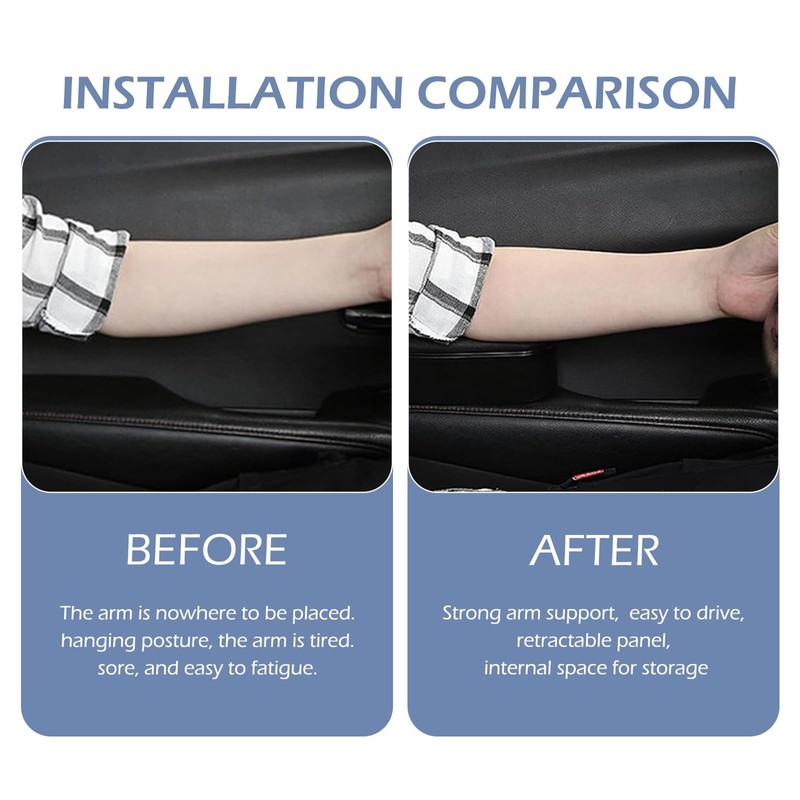 Zeathery Car Armrest Support Cover, Soft Lengthen Sliding Shrink Panel