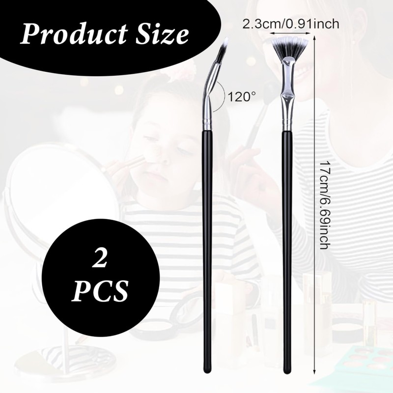 2PCS Folding Angle Scalloped Lash Brush Creates Clump-Free Lashes, New