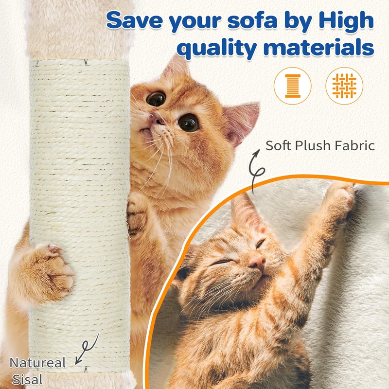 ABCPET Cat Tree Tower 63in Multi-Level Cat Tower for Indoor