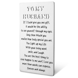 Anniversary Card for Him Hubby Husband Wallet Card From Wife Engraved Wallet Insert Card I Love You Gifts Love Notes for Husband Long Distance Relationship Birthday Gifts for Husband Hubby BEC10