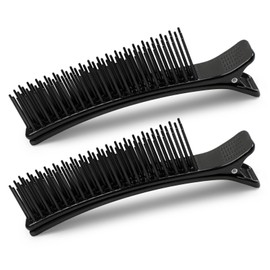 2-Pack Black Grip Hair Clips – 5.7" x 1.37" Sectioning Clips for Styling, Cutting & Coloring – Professional Salon Tools for Men & Women